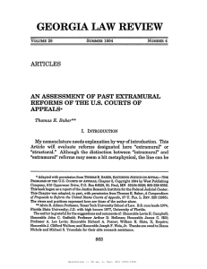 GEORGIA LAW REVIEW * ARTICLES AN ASSESSMENT OF PAST EXTRAMURAL