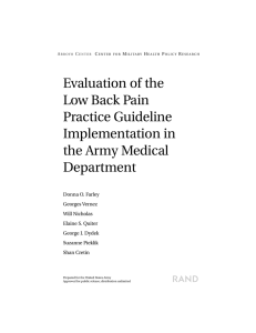 Evaluation of the Low Back Pain Practice Guideline Implementation in