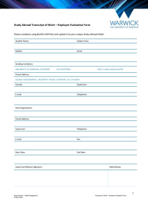Study Abroad Transcript of Work – Employer Evaluation Form