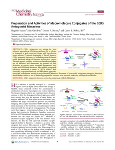 Preparation and Activities of Macromolecule Conjugates of the CCR5 Antagonist Maraviroc *