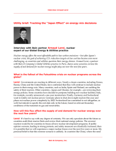 Utility brief: Tracking the “Japan Effect” on energy mix decisions