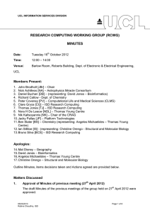 RESEARCH COMPUTING WORKING GROUP (RCWG) MINUTES :