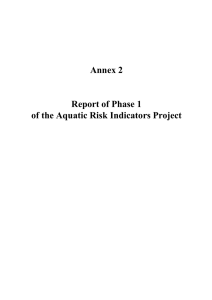 Annex 2 Report of Phase 1 of the Aquatic Risk Indicators Project