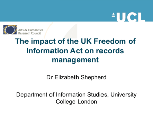 The impact of the UK Freedom of Information Act on records management