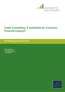 Credit Counseling: A Substitute for Consumer Financial Literacy?  IFS Working Paper W14/32