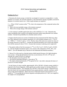 22.54  Neutron Interactions and Applications (Spring 2002) Problem Set No. 4