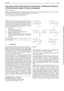 Approaches to the Total Synthesis of Calycotomine, a Widespread 1-Hydroxy-