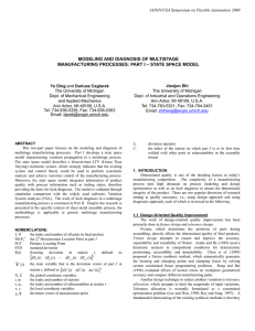 MODELING AND DIAGNOSIS OF MULTISTAGE