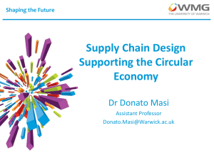 Supply Chain Design Supporting the Circular Economy Dr Donato Masi