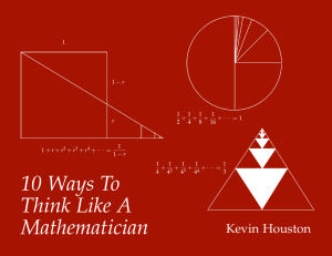10 Ways To Think Like A Mathematician Kevin Houston