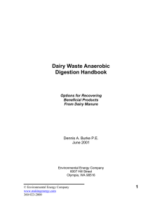 Dairy Waste Anaerobic Digestion Handbook 1 Options for Recovering