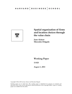 Spatial organization of firms and location choices through the value chain Working Paper