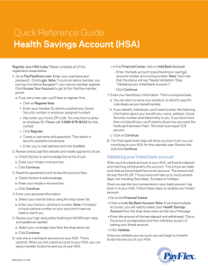 Quick Reference Guide Health Savings Account (HSA) R