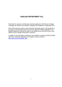 ENGLISH DEPARTMENT UCL