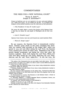 COl\tll\tlENTARIES THE NEED FOR A NEW NATIONAL COURT'&#34; Thomas E. Baker**