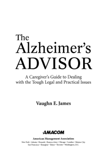 ADVISOR Alzheimer's The Vaughn E. James