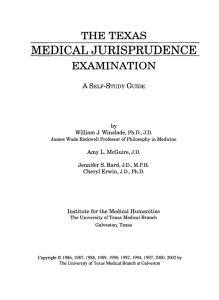 MEDICAL JURISPRUDENCE EXAMINATION THE TEXAS A