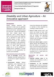 Cross-Cutting Disability Research Programme