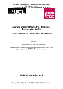 Copyright © 2007 Leonard Cheshire Disability and Inclusive Development Centre