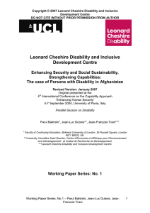 Copyright © 2007 Leonard Cheshire Disability and Inclusive Development Centre