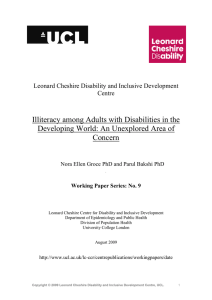 Illiteracy among Adults with Disabilities in the Concern