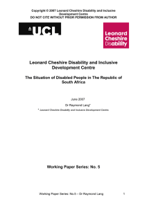 Copyright © 2007 Leonard Cheshire Disability and Inclusive Development Centre