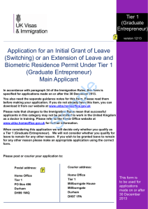 Application for an Initial Grant of Leave