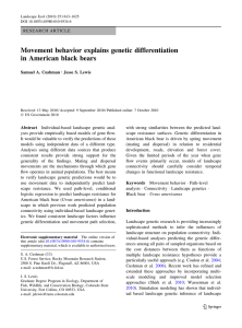 Movement behavior explains genetic differentiation in American black bears Samuel A. Cushman