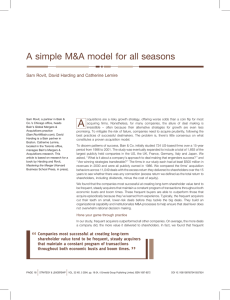 A A simple M&amp;A model for all seasons