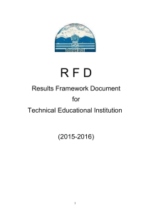 R F D Results Framework Document for Technical Educational Institution