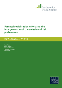 Parental socialisation effort and the intergenerational transmission of risk preferences