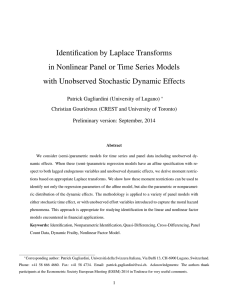 Identification by Laplace Transforms in Nonlinear Panel or Time Series Models