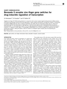Benzoate X receptor zinc-finger gene switches for drug-inducible regulation of transcription