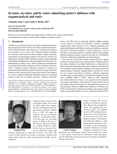 In water, on water, and by water: mimicking nature’s aldolases... organocatalysis and water PERSPECTIVE www.rsc.org/obc