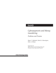 R Cyberpayments and Money Laundering Problems and Promise