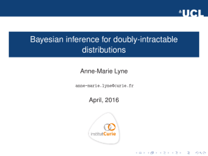Bayesian inference for doubly-intractable distributions Anne-Marie Lyne April, 2016