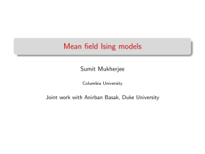 Mean field Ising models Sumit Mukherjee Columbia University