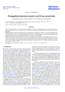 Astronomy Astrophysics Propagating transverse waves in soft X-ray coronal jets &amp;