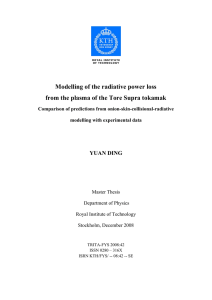 Modelling of the radiative power loss  YUAN DING