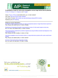 A quantitative model for heat pulse propagation across large helical...