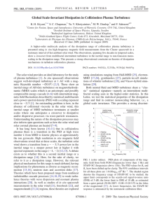 Global Scale-Invariant Dissipation in Collisionless Plasma Turbulence K. H. Kiyani,