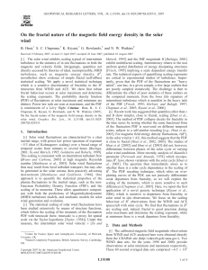 On the fractal nature of the magnetic field energy density... wind B. Hnat, S. C. Chapman,