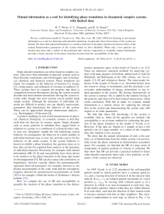 Mutual information as a tool for identifying phase transitions in... with limited data