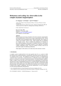 Robustness and scaling: key observables in the complex dynamic magnetosphere