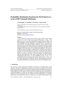 Probability distribution functions for ELM bursts in a J Greenhough