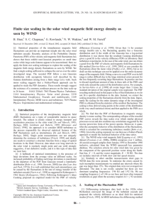 Finite size scaling in the solar wind magnetic field energy... seen by WIND B. Hnat, S. C. Chapman,
