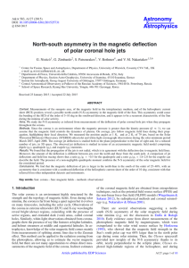 Astronomy Astrophysics North-south asymmetry in the magnetic deflection of polar coronal hole jets