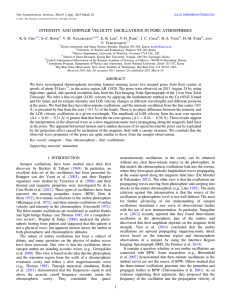 INTENSITY AND DOPPLER VELOCITY OSCILLATIONS IN PORE ATMOSPHERES Cho , S.-C. Bong ,