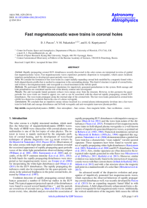 Astronomy Astrophysics Fast magnetoacoustic wave trains in coronal holes &amp;