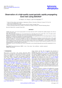 Astronomy Astrophysics Observation of a high-quality quasi-periodic rapidly propagating wave train using SDO/AIA